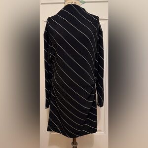 H&M Elegant Black and White Striped Draped Dress